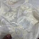 Cream Ribbon Sunflower Embroidered Taffeta Fabric - image 10 - Bull Ring Fabrics