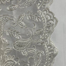 PAISLEY Net Lace Fabric Dress Bridal Wedding Lace Bespoke Pattern 54” CREAM