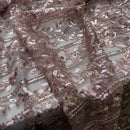 LUX Heavy Sequin Lace Embroidery Fabric Bridal Wedding Dress Material 60" GOLD