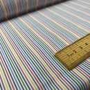 Multicolour Ticking Stripe 100% Cotton Fabric, Rainbow Stripes on White 147cm - image 4 - Bull Ring Fabrics