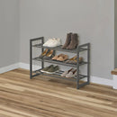 Premium 3 Tier Heavy Duty Metal Shoe Rack Stackable Storage Rack Space Saver