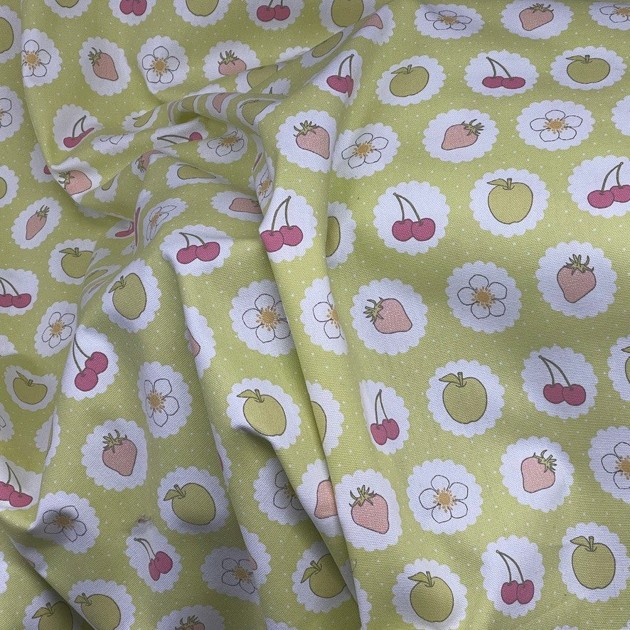 Ashley Wilde Fruits Print Cotton Fabric, Kitchen Curtains & Cushions 140cm - Bull Ring Fabrics