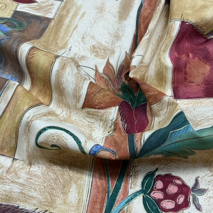 Abstract Pomegranate & Tulip Floral 100% Cotton Fabric, Upholstery 140cm - image 8 - Bull Ring Fabrics