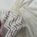 Premium Lace Guipure Aztec Applique Organza Lace Fabric, Cream