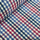 Blue & Pink Gingham Check 100% Cotton Fabric, Dressmaking & Craft 150cm - Bull Ring Fabrics