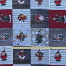 Christmas Gnome & Snowman Patchwork Cotton Linen Fabric, Jingle Bells 140cm - image 4 - Bull Ring Fabrics