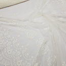 Premium Lace Celosia Embroidery Net Wedding Lace Fabric, Cream