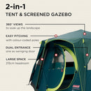 Coleman Tent Octagon 8 Man Festival Dome Tent Blackout Camping XL Tent GREEN