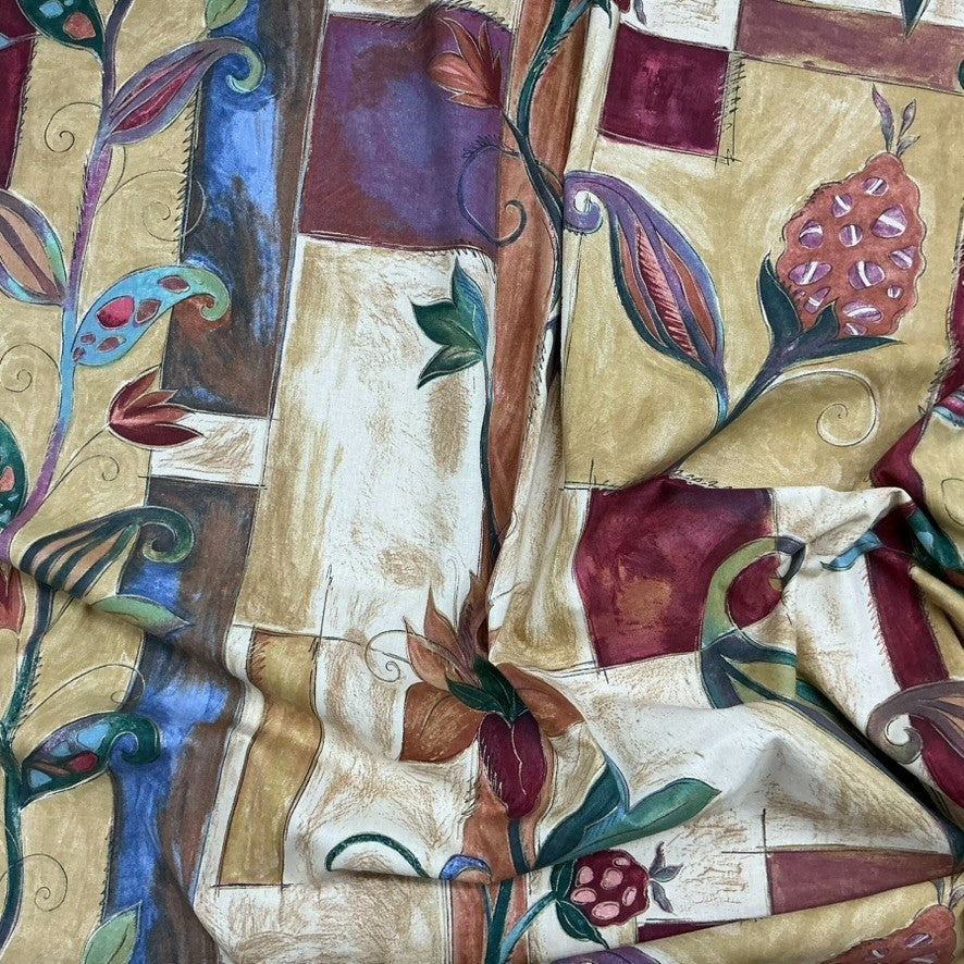 Abstract Pomegranate & Tulip Floral 100% Cotton Fabric, Upholstery 140cm - image 7 - Bull Ring Fabrics