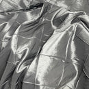 Silver Shot Black Quilted Diamonds Taffeta Fabric - Bull Ring Fabrics