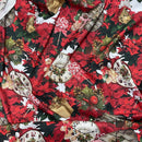Christmas Poinsettia & Gingerbread Clocks Cotton Linen Fabric, Tablecloth 140cm - image 5 - Bull Ring Fabrics