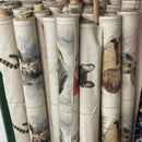 Cushion Bag Panels Animals Linen Fabric Kitten Dogs Rabbit Hare Peacocks 18x18"