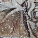 Bronze Rope Embroidery Taffeta Fabric - image 4 - Bull Ring Fabrics