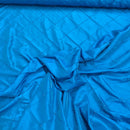 Turquoise Blue Pearl Quilted Diamond Stitch Taffeta Fabric - image 4 - Bull Ring Fabrics