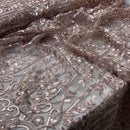 LUX Heavy Sequin Lace Embroidery Fabric Bridal Wedding Dress Material 60" GOLD