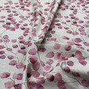 8.5m Linen Eucalyptus Leaves Cotton Blend Fabric Curtain Cushions - Rose Pink Leaf