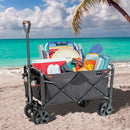 Heavy Duty XL Steel Folding Wagon & Brakes Outdoor Camping Picnic Trolley 156kg