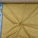20m Sheeting Cotton Fabric Yellow Floral Diamonds Bed Duvet 72"