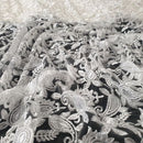 PAISLEY Net Lace Fabric Dress Bridal Wedding Lace Bespoke Pattern 54” CREAM