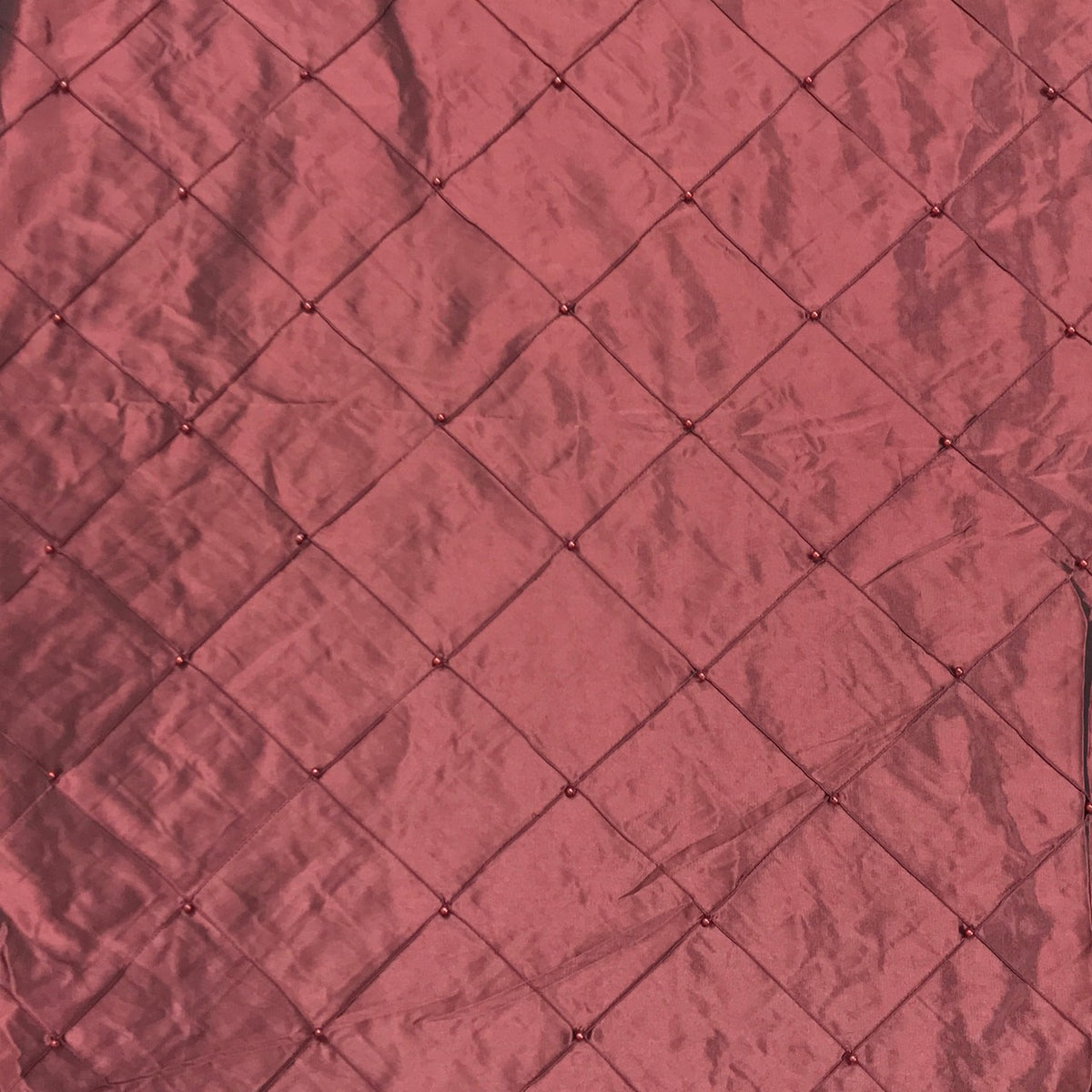 Dusky Pink Pearl Beaded Quilted Taffeta Fabric - Bull Ring Fabrics