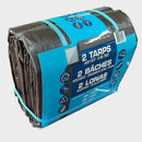 Heavy Duty 10mm Brown & Silver Tarpaulin Cover 2 Pack 12x16ft (3.65m x 4.87m)