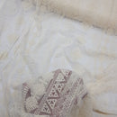 Premium Dress Lace Fabric Dahlia Embroidery Net Bridal Wedding Lace 60", Cream