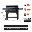 Premium Steel Masterbuilt 36" (91.4Cm) Charcoal BBQ Wheel Cart Barbecue 91.7kg