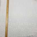 Premium Lace Celosia Embroidery Net Wedding Lace Fabric, Cream