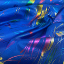 Royal Blue Rainbow Metallic Foil Taffeta Fabric - image 10 - Bull Ring Fabrics