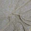 Beige Symphony Velvet Flock Floral Taffeta Fabric - image 2 - Bull Ring Fabrics