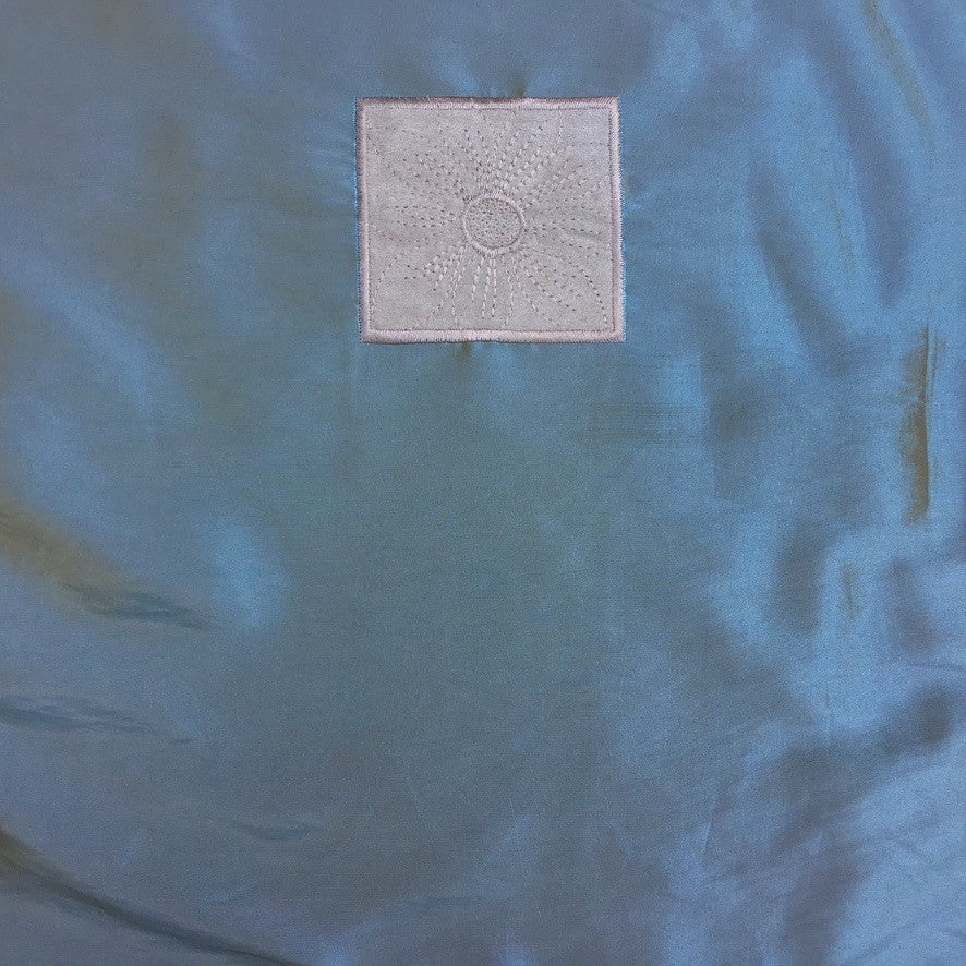 Duck Egg Suede Square Patch Taffeta Fabric - image 11 - Bull Ring Fabrics
