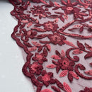 HEAVY SEQUINS LACE NET LACE Embroidery Bridal Wedding New Years Party Dress 54"