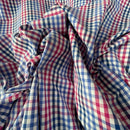 Blue & Pink Gingham Check 100% Cotton Fabric, Dressmaking & Craft 150cm - image 9 - Bull Ring Fabrics