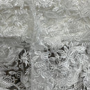 PAISLEY Net Lace Fabric Dress Bridal Wedding Lace Bespoke Pattern 54” CREAM