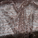 LUX Heavy Sequin Lace Embroidery Fabric Bridal Wedding Dress Material 60" GOLD