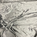 Silver 5 Leaf Embroidered Taffeta Fabric - Bull Ring Fabrics