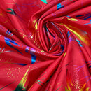 Royal Blue Rainbow Metallic Foil Taffeta Fabric - image 7 - Bull Ring Fabrics