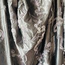 Grey Ribbon Organza Floral Embroidered Taffeta Fabric - image 3 - Bull Ring Fabrics