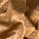 Heavy Swirls Faux Suede Fabric Upholstery Car Interior Cushion Bags Dress BROWN