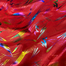 Royal Blue Rainbow Metallic Foil Taffeta Fabric - image 5 - Bull Ring Fabrics