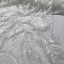 Premium Lace Embroidery Tulle/Net Lace Liberty Floral Flower Fabric, Cream