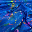 Royal Blue Rainbow Metallic Foil Taffeta Fabric - image 9 - Bull Ring Fabrics