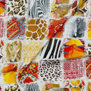 Safari Animal Patchwork Cotton Fabric, Lion, Zebra & Leopard Print 147cm - image 2 - Bull Ring Fabrics