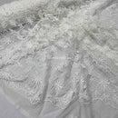 Premium Lace Embroidery Tulle/Net Lace Liberty Floral Flower Fabric, Cream