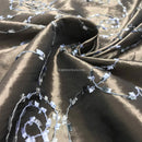 Bronze Rope Embroidery Taffeta Fabric - image 2 - Bull Ring Fabrics