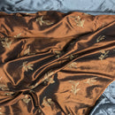 Silver 5 Leaf Embroidered Taffeta Fabric - image 2 - Bull Ring Fabrics