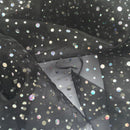 20m Black Sparkle Sequins Hologram Spot Organza Fabric