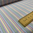 Multicolour Ticking Stripe 100% Cotton Fabric, Rainbow Stripes on White 147cm - image 2 - Bull Ring Fabrics