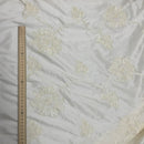 Cream Ribbon Sunflower Embroidered Taffeta Fabric - image 6 - Bull Ring Fabrics