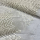 Premium Lace Guipure Aztec Applique Organza Lace Fabric, Cream